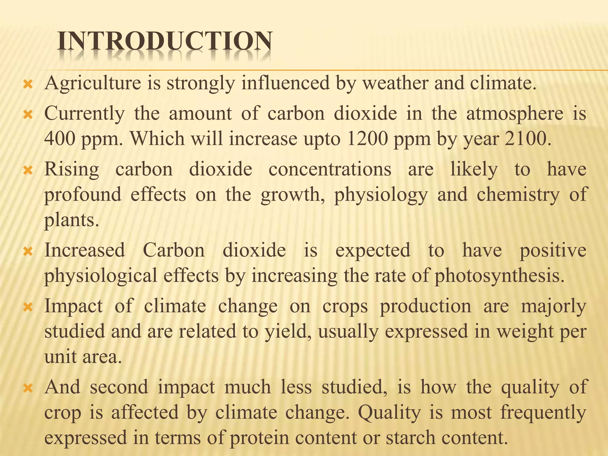 effect of elevated carbon dioxide and temperature on nutritional ...