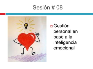 Sesión # 08 
 Gestión 
personal en 
base a la 
inteligencia 
emocional 
 