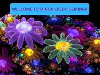 WELCOME TO MINOR CREDIT SEMINAR
 