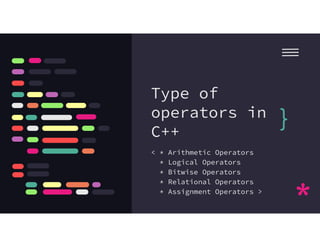 power point presentation on topic in C++ called