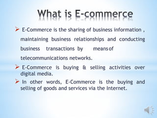 Ppt of e commerce, slide show of e commerce | PPTX