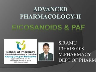 S.RAMU
13H61S0108
M.PHARMACY
DEPT OF PHARM
 