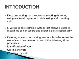 Ppt of e voting | PPTX