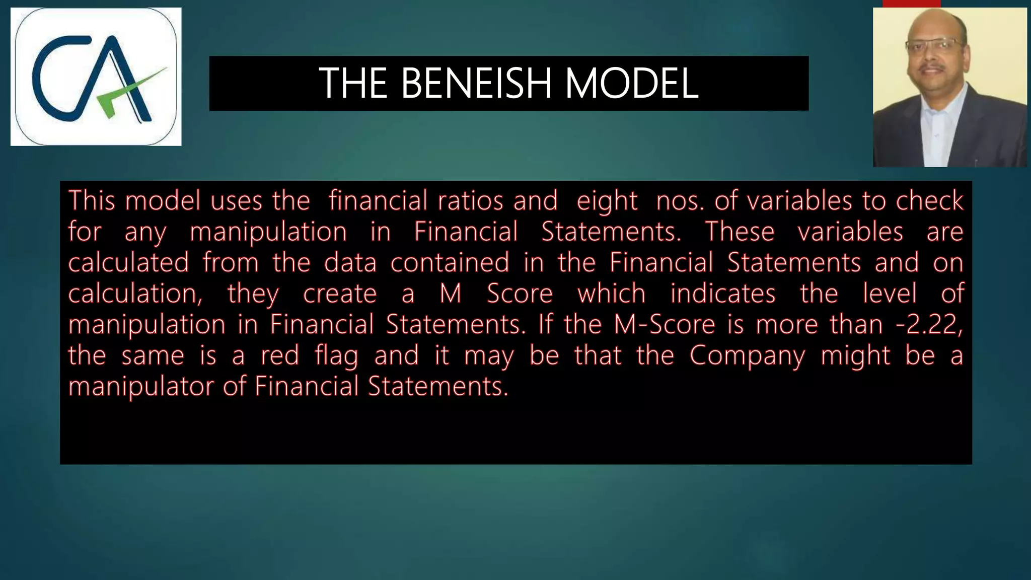 THE BENEISH MODEL
 