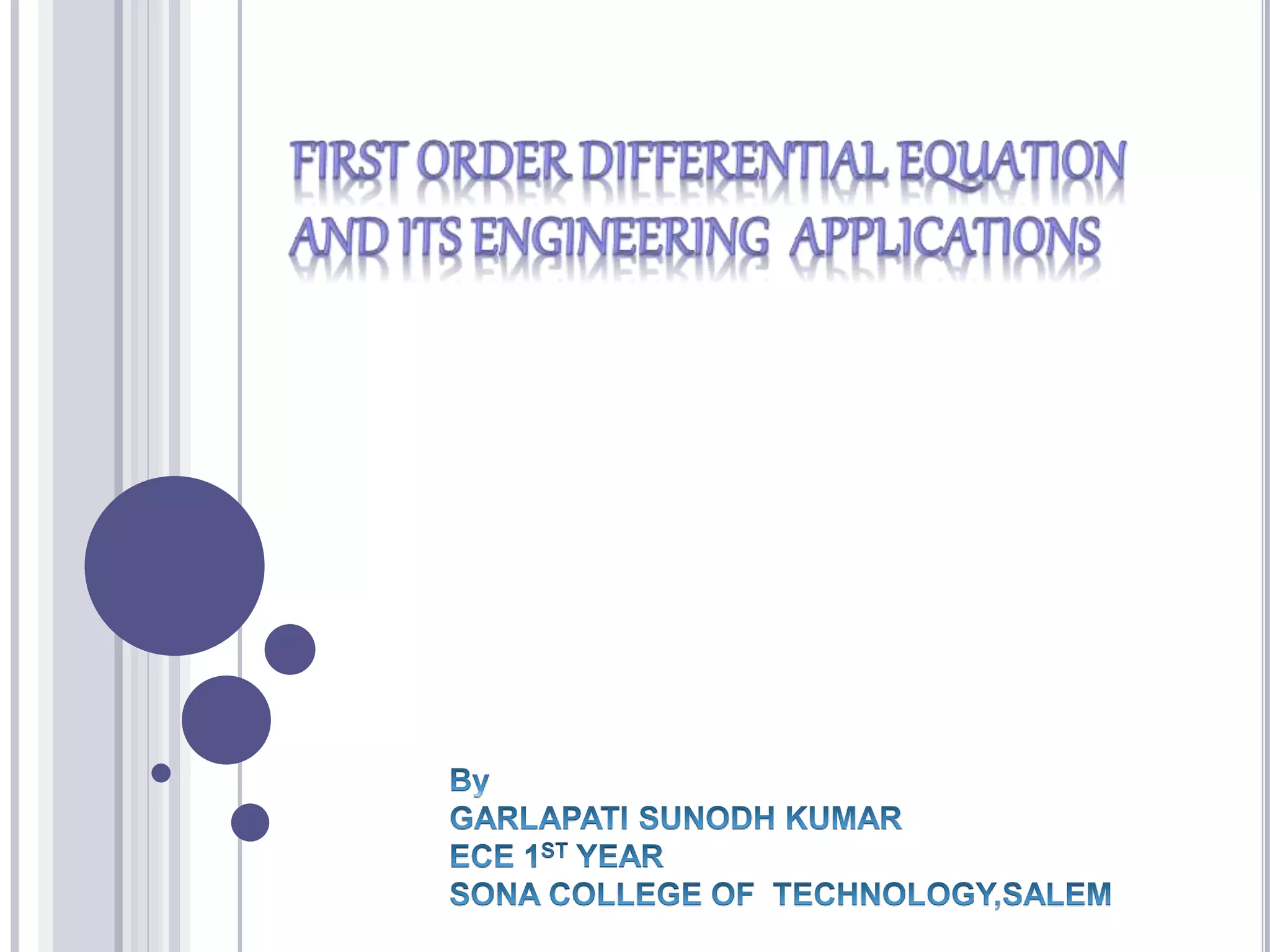 Ppt of first order differenatiol equation | PPT