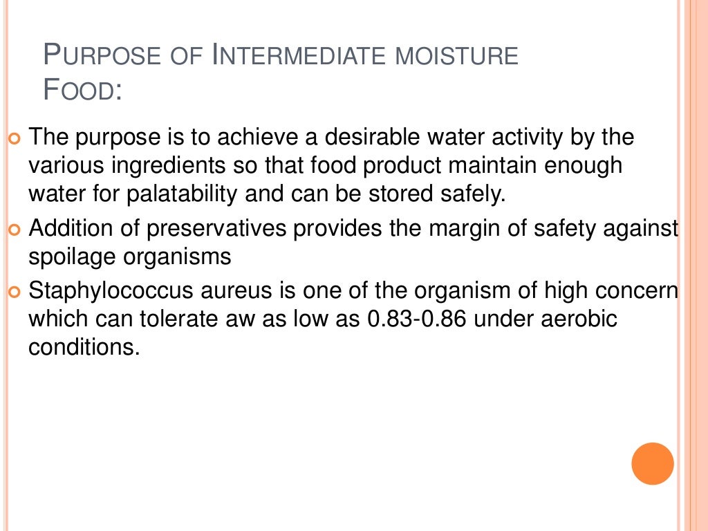 intermediate moisture food