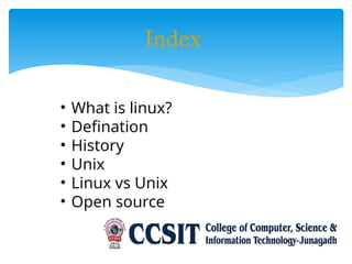 Introduction to Linux OS: History, Features, and Comparison with Unix ...