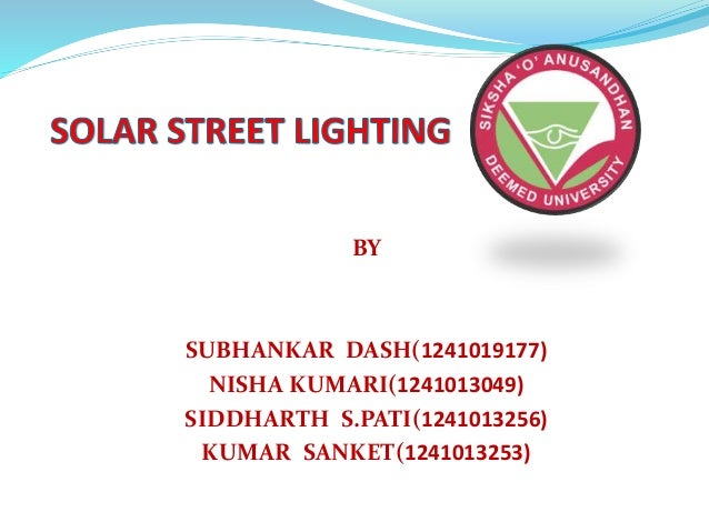 Ppt On Solar Street Lighting System