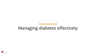 Jayanty
Malik
1
Prevent complications ahead
Managing diabetes effectively
 