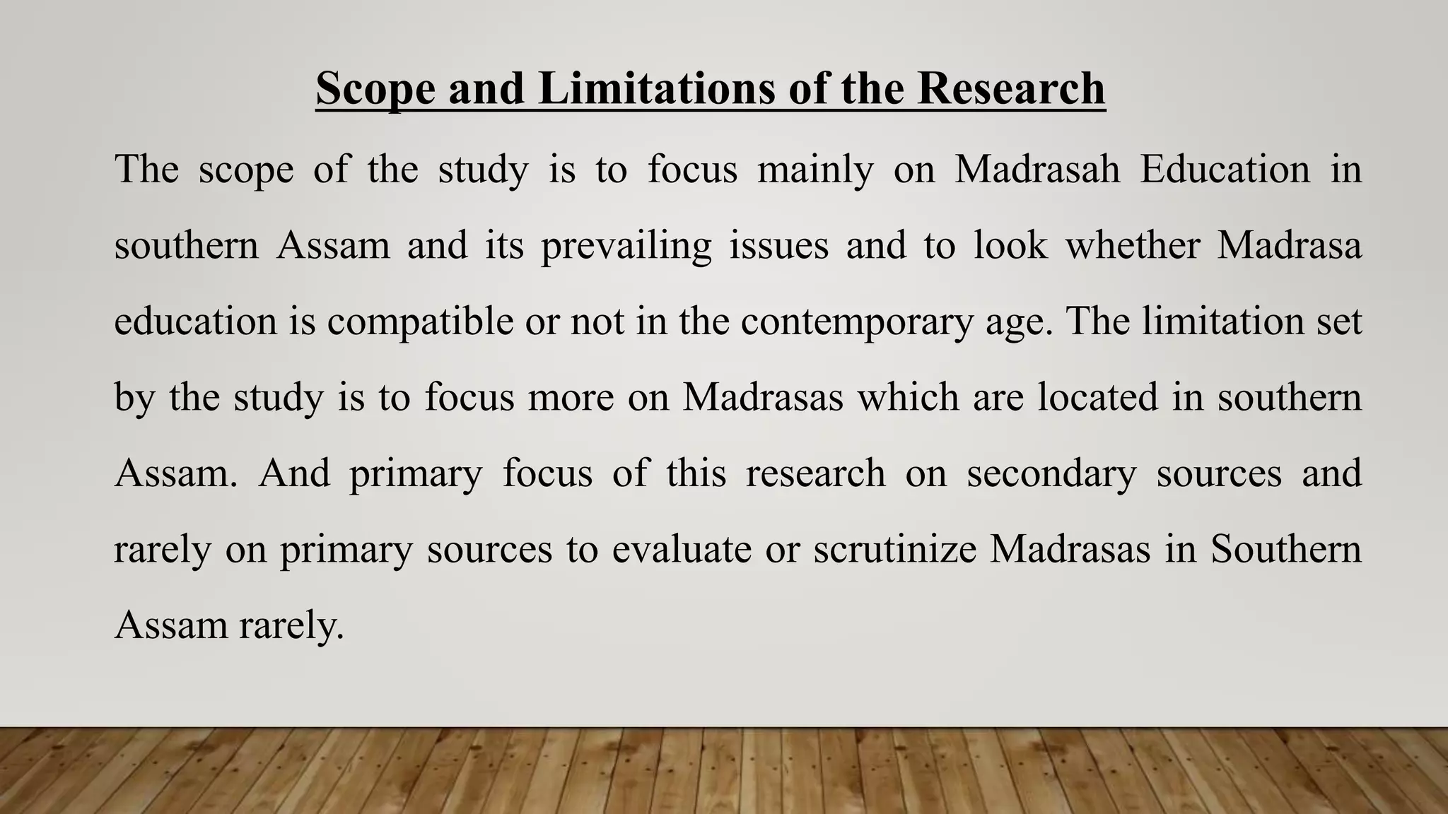 Madrasa Education in Southern Assam | PPTX