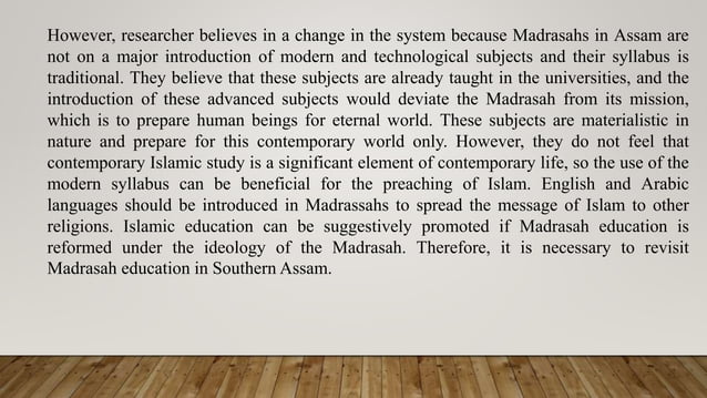 Madrasa Education in Southern Assam | PPTX