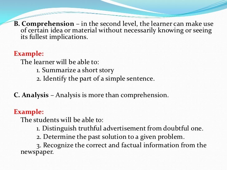 Behavioral objectives