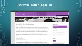 User Panel (After Login-in)
 