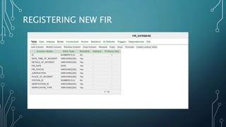 REGISTERING NEW FIR
 