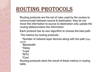Ppt of routing protocols | PPTX