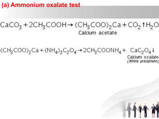 (a) Ammonium oxalate test
 