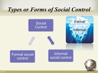 Types or Forms of Social Control
 