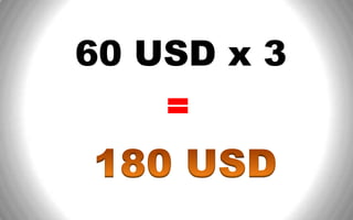 60 USD x 3
    =
 