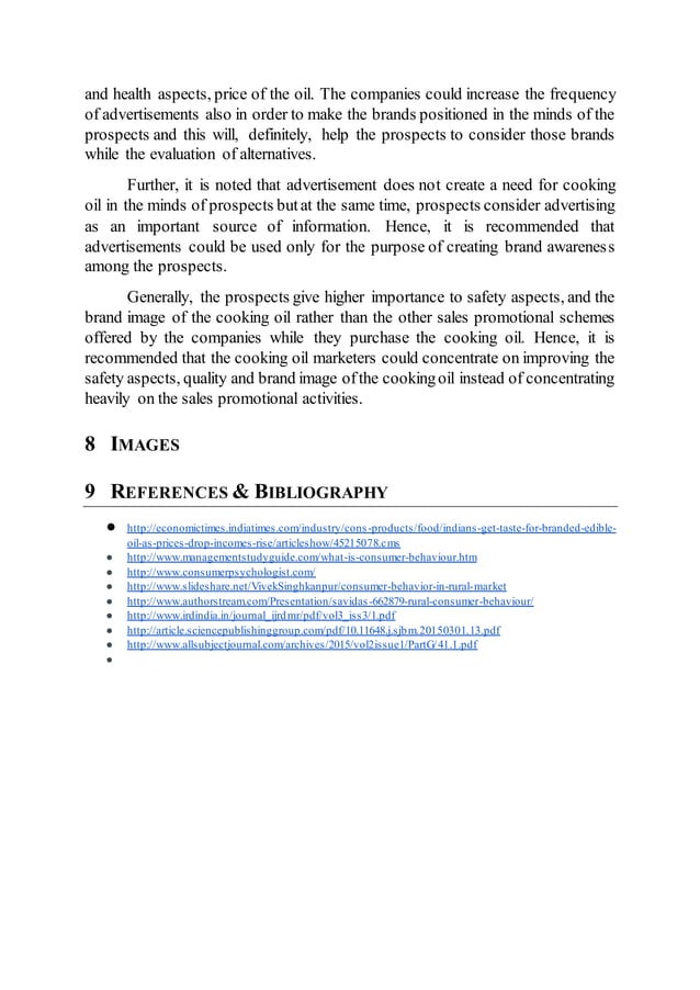 EDIBLE OIL SURVEY REPORT