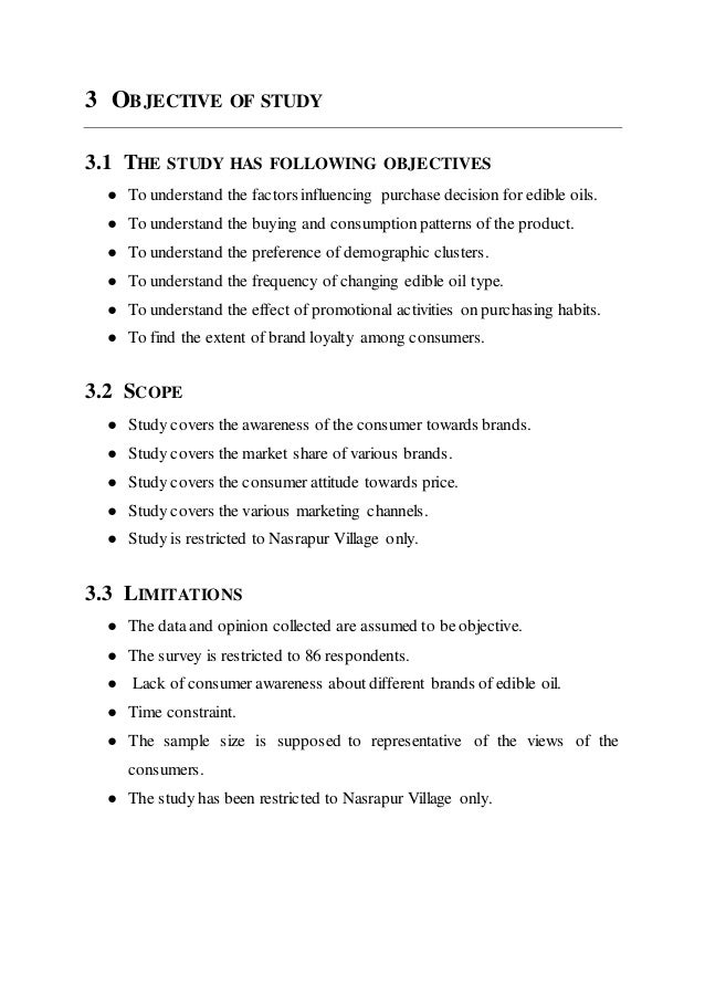EDIBLE OIL SURVEY REPORT