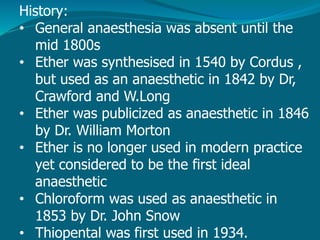 Ppt on anaesthesia | PPT