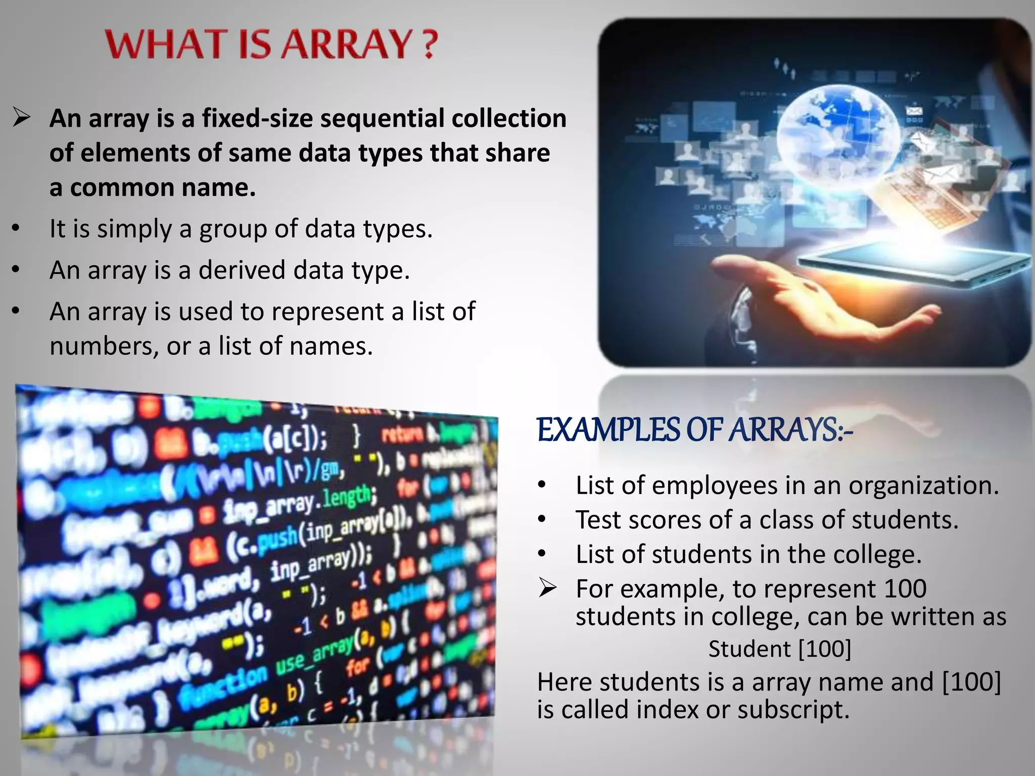 Ppt on arrays in c | PPT | Free Download