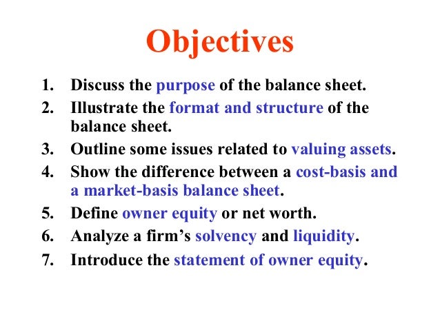the balance sheet