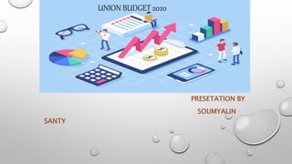 PRESETATION BY
SOUMYALIN
SANTY
UNION BUDGET 2020
 