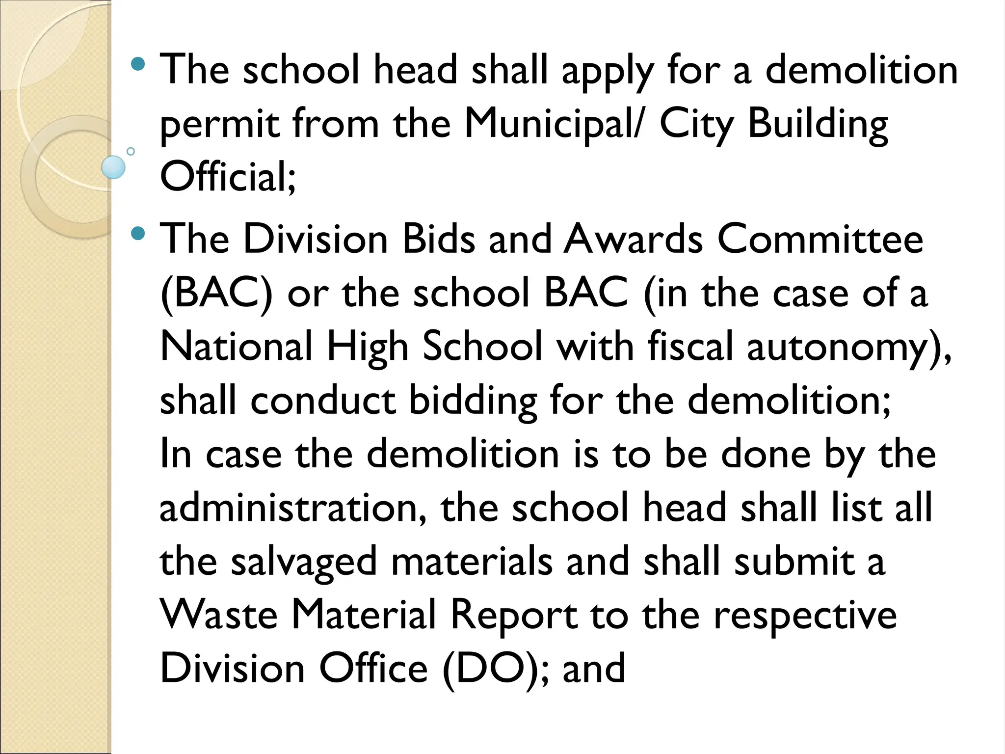 Deped Demolition Sample DepEd Order 107, s. 2010 REVISED GUIDELINES ON THE BUILDING ...