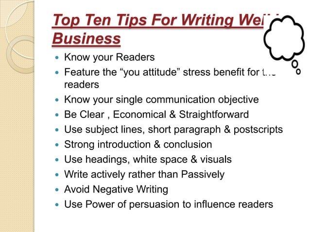Business Writing Should Be Purposeful Economical And Ppt on business writing | PPT