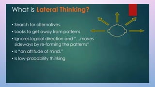 Lateral Thinking Method Example LateralThinking_six_thinking_hats_method | PPTX