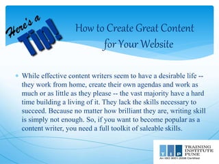 Ppt on content writing | PPTX