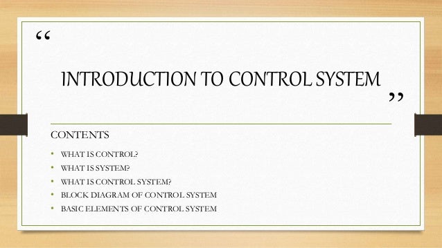 Ppt on control system