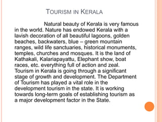 Ppt on cultural and natural tourist centers in kerala | PPTX