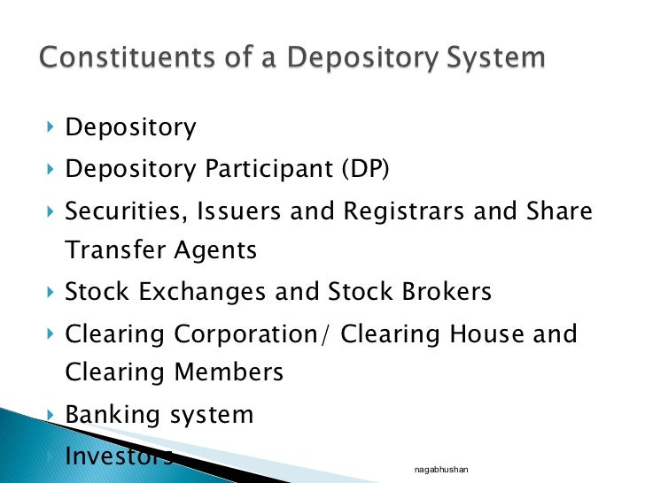 Depository system of stock trading in india