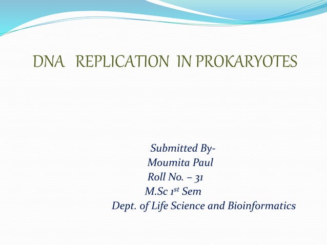 Prokaryotic DNA replication | PPTX