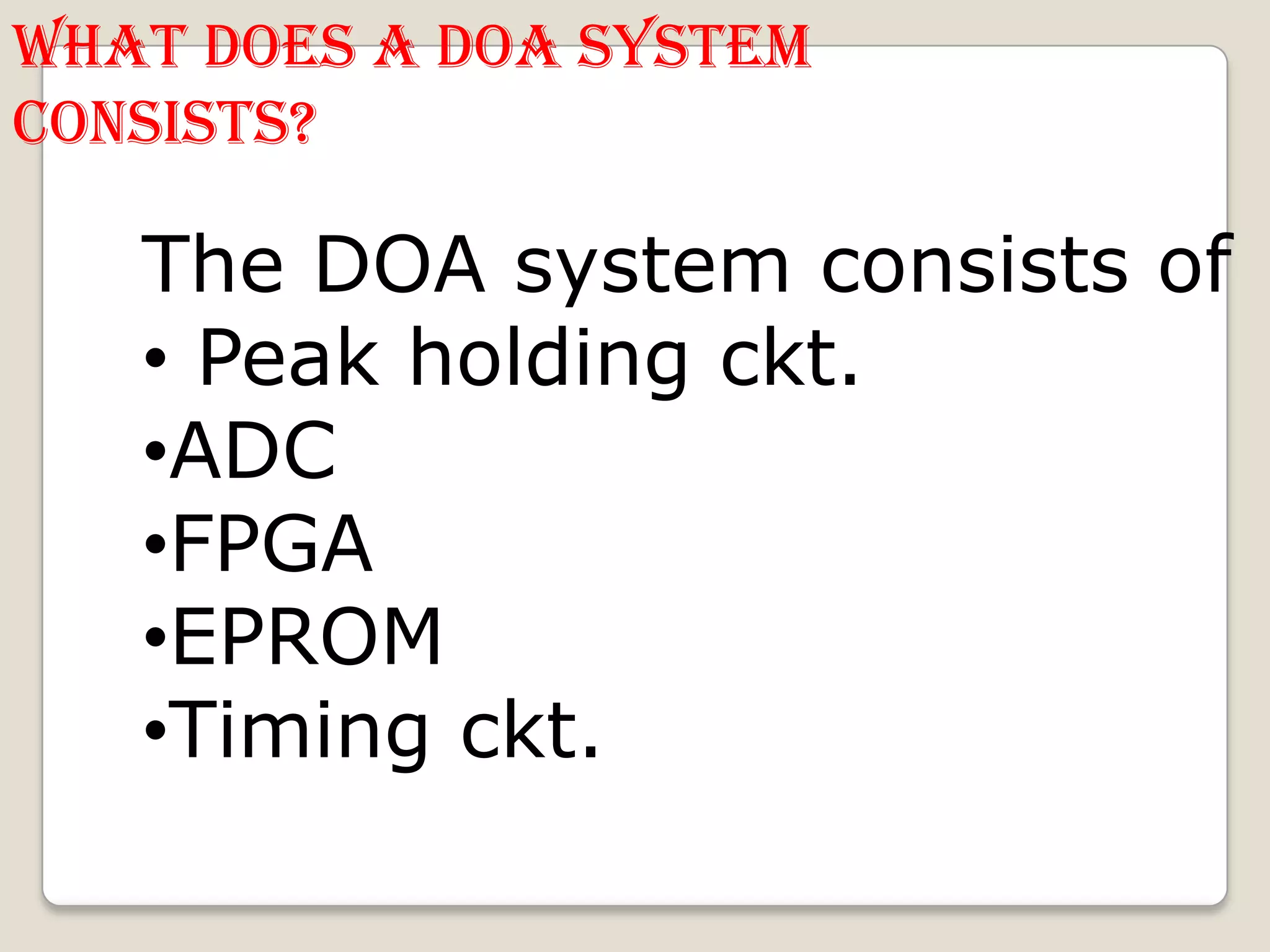 Ppt on doa system of radar | PPTX