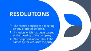 Resolution Predecessor PPT ON e-voting and modes of resolution by MAHESH MT.pptx
