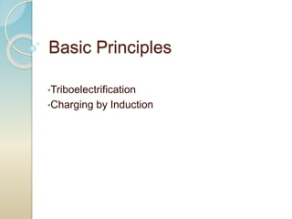 Basic Principles
•Triboelectrification
•Charging by Induction
 