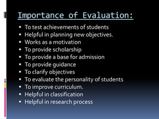 Evaluation in Education | PPT