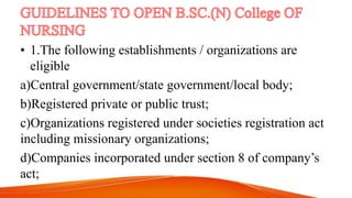 • 1.The following establishments / organizations are
eligible
a)Central government/state government/local body;
b)Registered private or public trust;
c)Organizations registered under societies registration act
including missionary organizations;
d)Companies incorporated under section 8 of company’s
act;
 