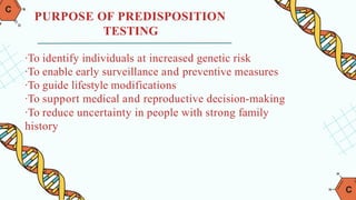 Predisposition Strand Test Comprehensive Overview of Genetic Testing: Diagnosis, Pre-Symptomatic ...