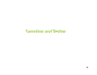 Sampling andTesting
29
 