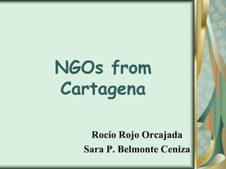 NGOs from
Cartagena

   Rocío Rojo Orcajada
  Sara P. Belmonte Ceniza
 