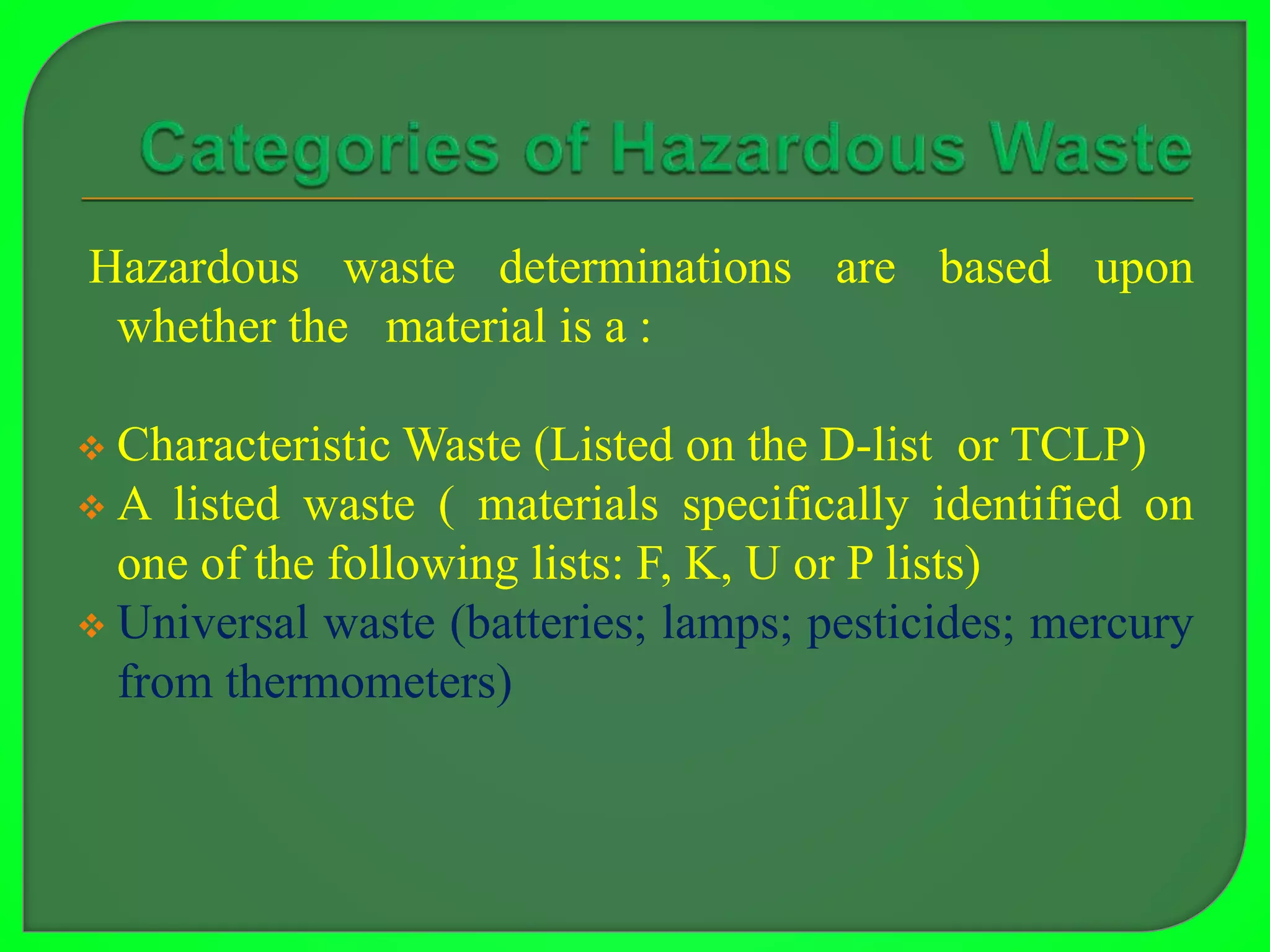 Ppt on hazardous waste management | PPTX