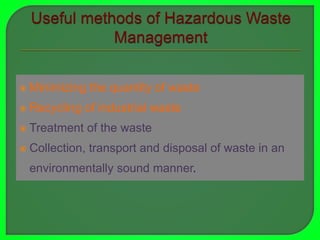 Ppt on hazardous waste management | PPTX