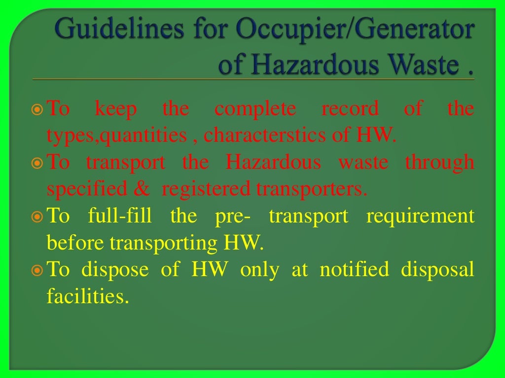 Ppt on hazardous waste management