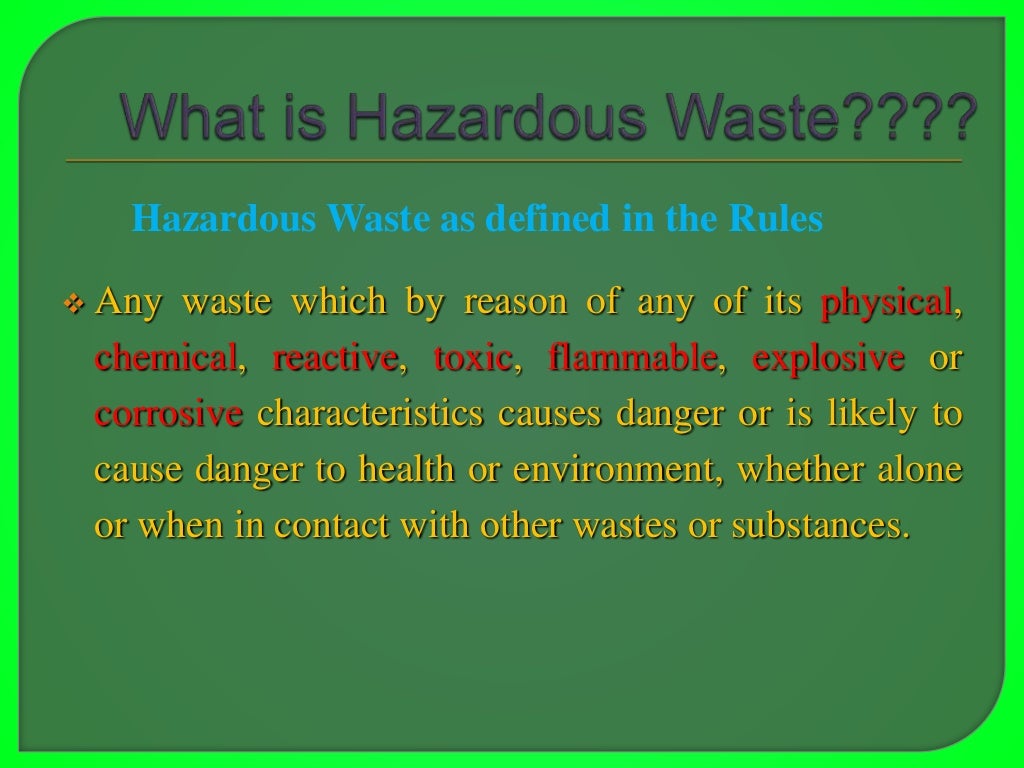 Ppt on hazardous waste management