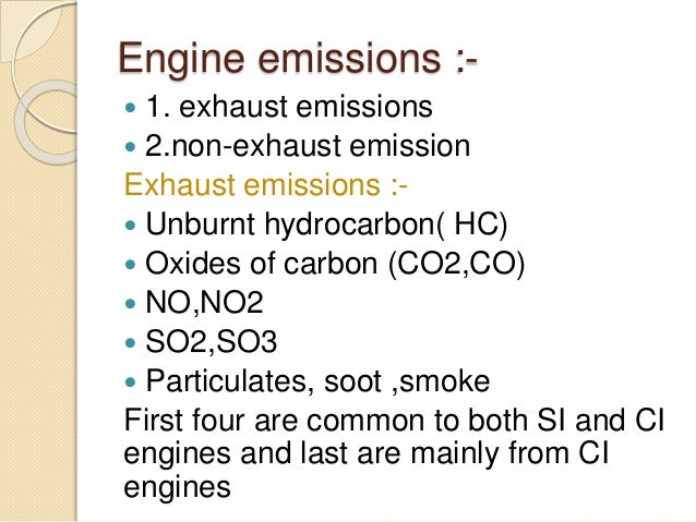 IC engines -emission and its control