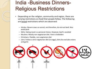 India -Business Dinners-
Religious Restrictions
 